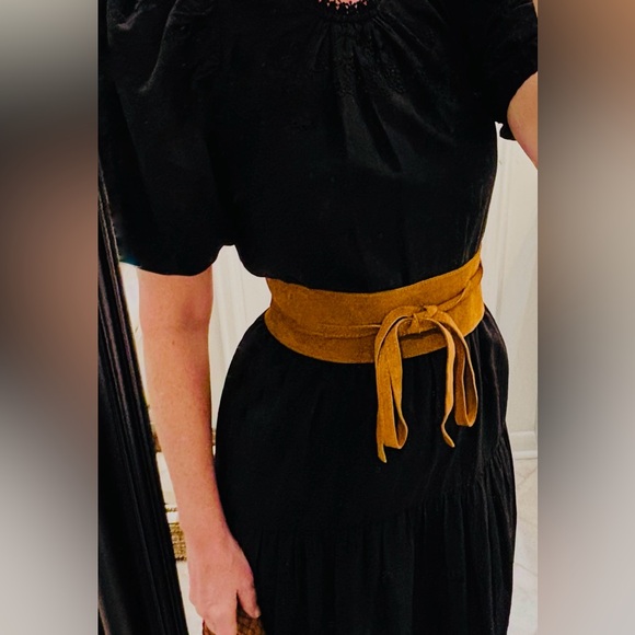 Vintage Suede Obi Wrap Belt in Cognac Brown - Women Accessories - Picture 2 of 3